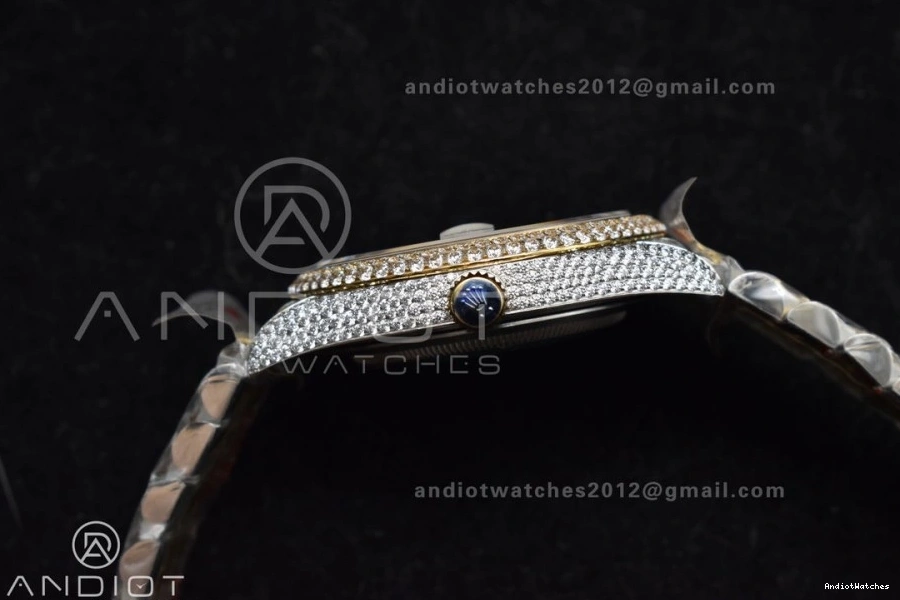 Roman Best DateJust Diamond Tone 41mm 2 Dial Gold Yellow Version 1196 Flexible TWD 0923